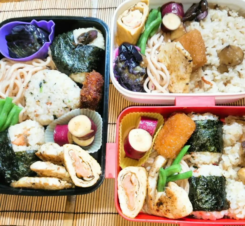 お弁当🍱
    栗入りおこわ
   玄米おにぎり～|miimiさん