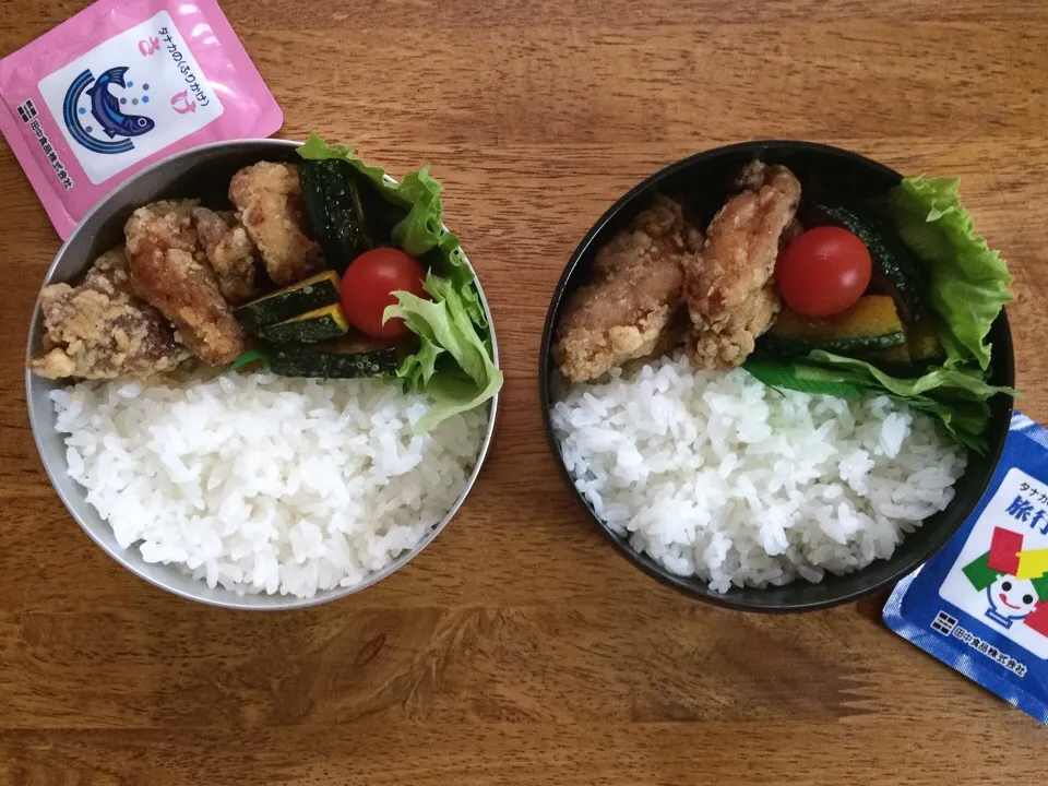 Snapdishの料理写真:弁当59 唐揚げと野菜とタナカ|まる(丸大豆)さん