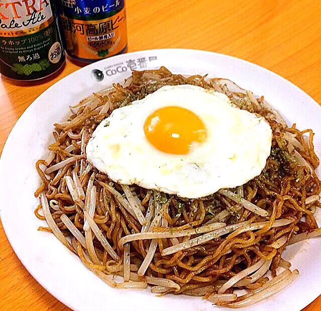 日田焼きそば 又は両面焼きそば あぺたいと風 ココイチ皿使用|ガク魁‼︎男飯さん