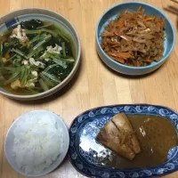 切り干し大根
小松菜と豚肉の煮びたし
さばの味噌煮|CEK.yさん