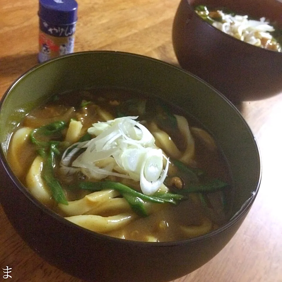 昨日のカレーでカレーうどん|まる(丸大豆)さん