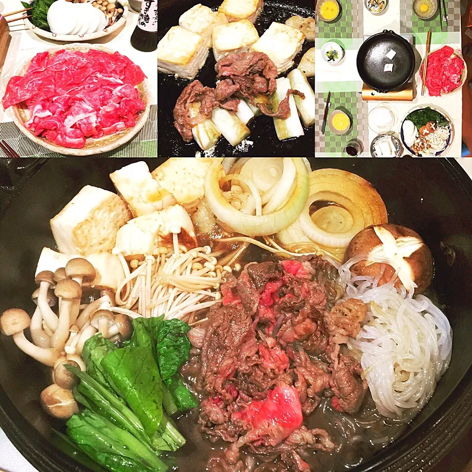 すき焼き 真打
夏が終わると食欲の秋！
皆さんはすき焼きに何を入れますか？
Sukiyaki Love🍴😋🇯🇵


#すき焼き #秋だね #鍋 #肉 #最近霜降り嫌い #人形町今半 #肩ロース #赤身が好き #しらたきとお肉を隣にしたらダメらしい #お肉が固くなるから #白菜売り切れ #sukiyaki #japane|lazy104さん