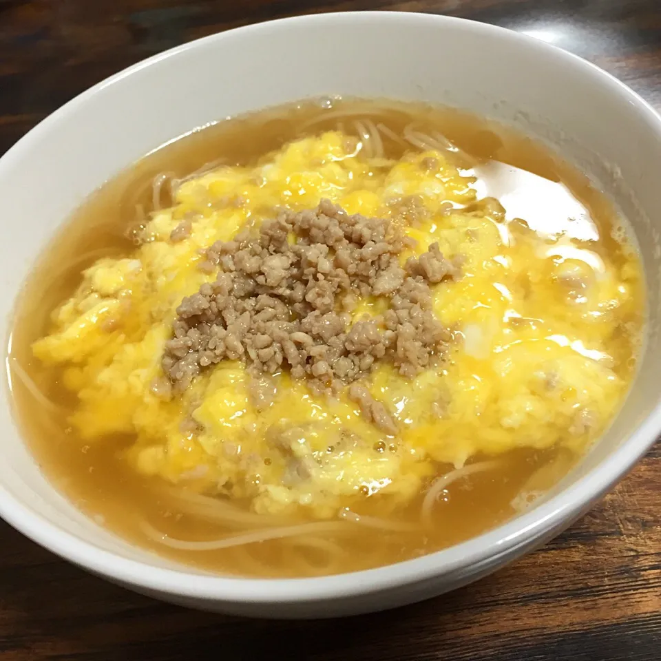 鶏そぼろのあんかけにゅう麺😋😋😋|いしくん。（たまご王子🥚🐣🐥🐔）さん