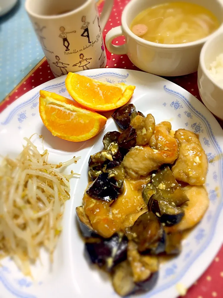 鶏ムネ肉と茄子の照り焼き＊一人150円おかず晩ご飯♪|ゆきさん