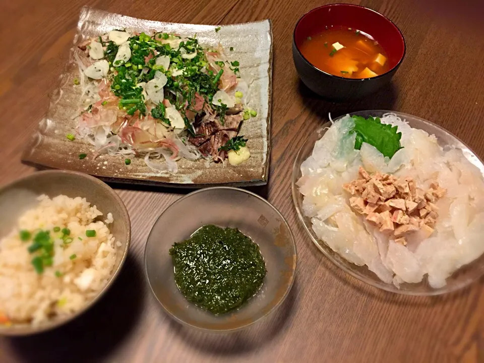 Snapdishの料理写真:【釣りご飯】釣りの釣果で夜ご飯|ひろしんさん