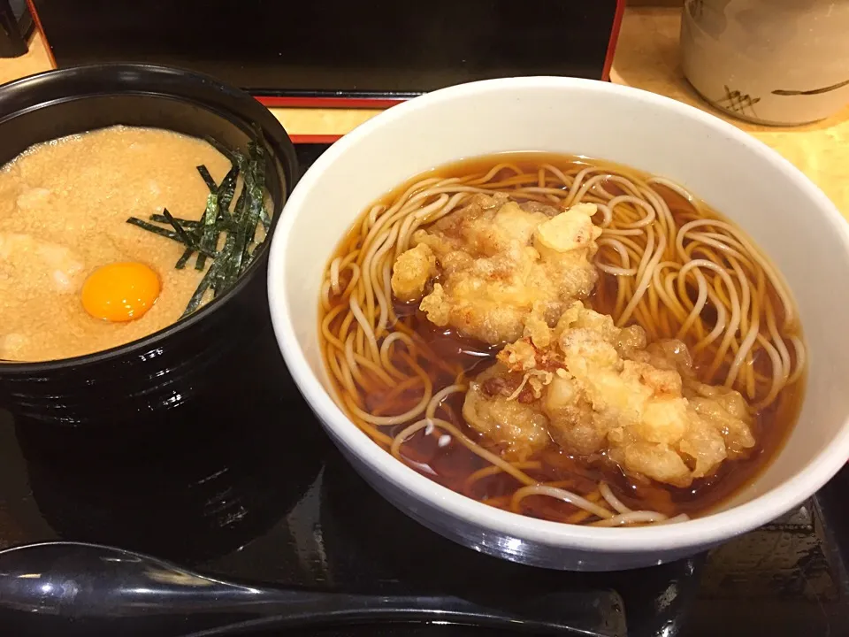 山かけ丼セット 鳥から天2個サービス中 9/30まで|マハロ菊池さん