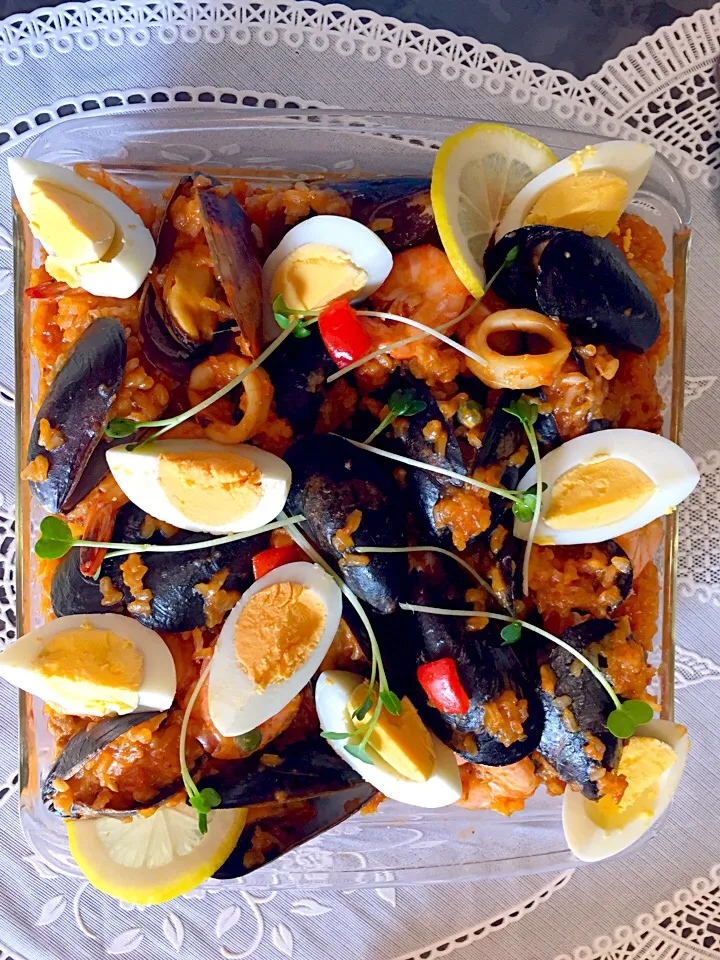 Chicken & seafood paella|Grace Cruzさん