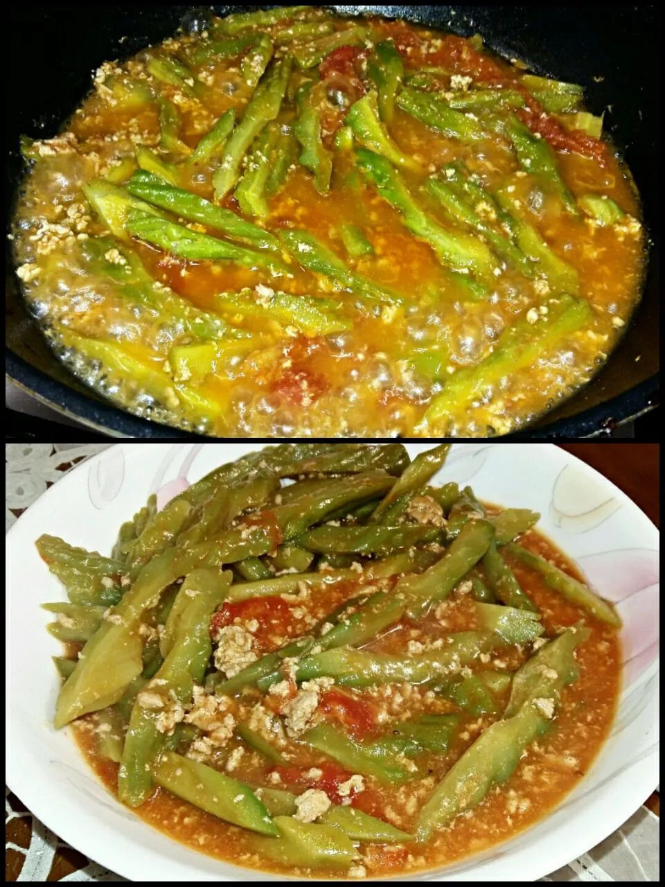 bitter gourd in minced pork and tomato sauce|steven z.y.さん