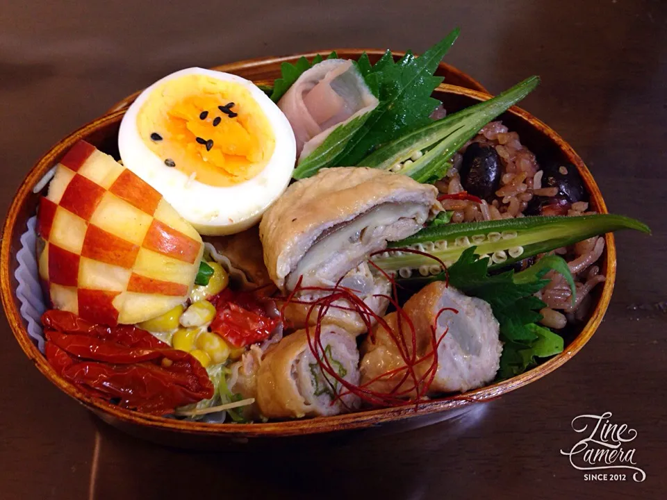 kiyoさんの料理 お夕飯の一品🎵肉巻きコンニャク🍱今日の私のお弁当にも🍱こんにゃく、椎茸、オクラも肉で巻いてみましたヽ(；▽；)ノ|とんちんさん