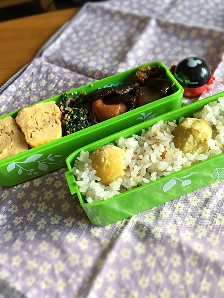 Snapdishの料理写真:栗ご飯弁当|csigapogiさん