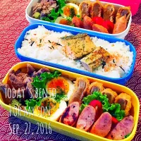 Snapdishの料理写真:息子1号&2号弁当|7korobyさん