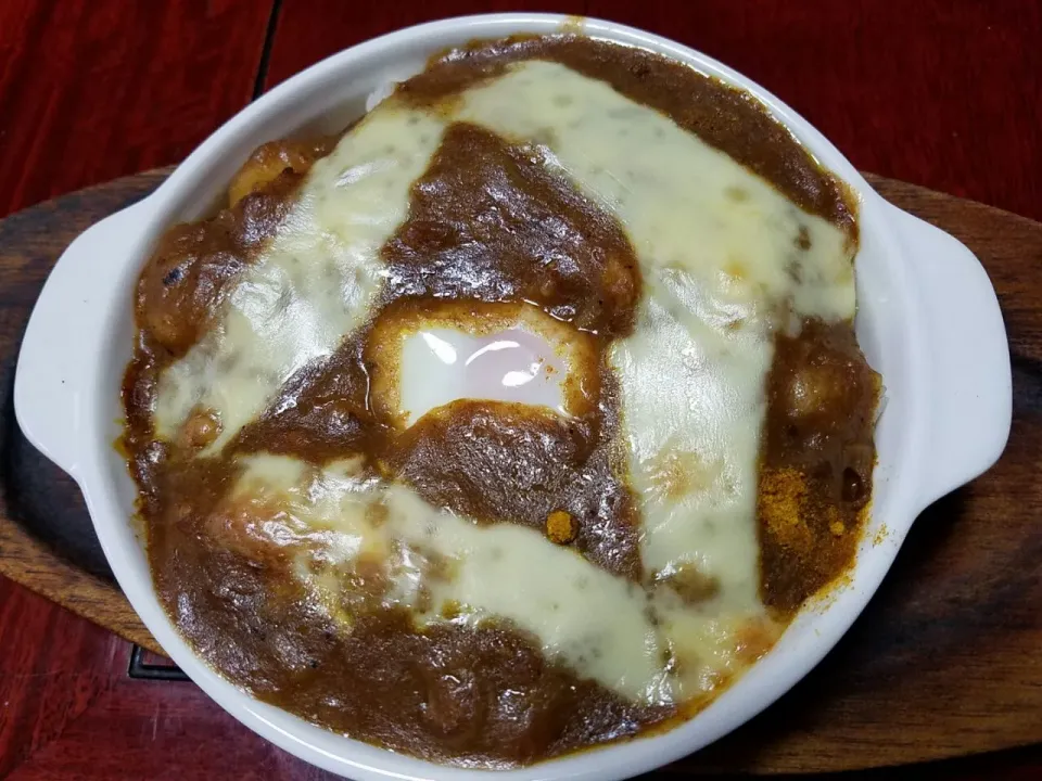 昨日の残りのカレーで焼きカレー #カレーライス #残り物|Morito Kamiyaさん