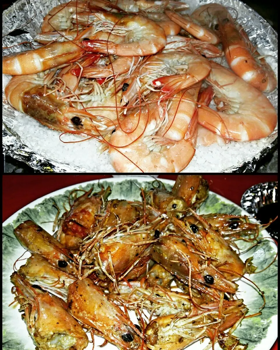 pojangmacha - grilled live Shrimp over coarse sea salt|steven z.y.さん