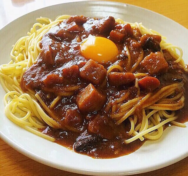 ズボラ飯！卵かけカレーパスタ simple egg curry pasta|ガク魁‼︎男飯さん