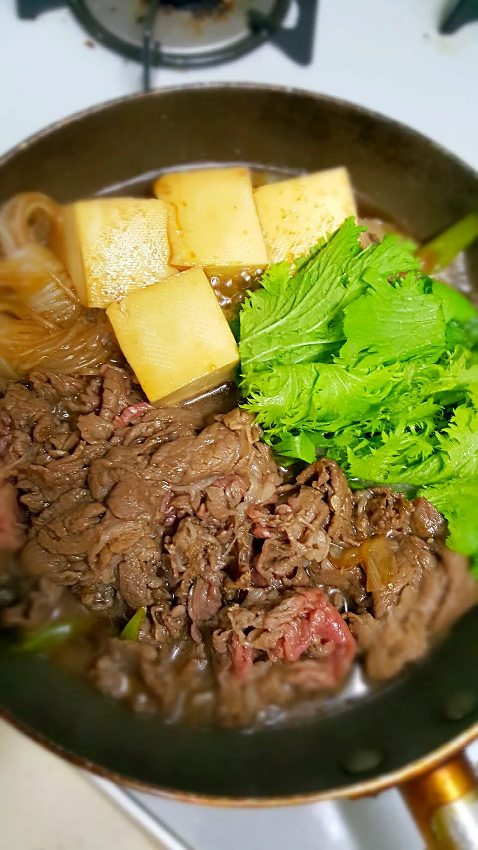 息子　晩飯🌃🍴😋😋😋すき焼き～～🐮🐮🐮❤|クッキングオヤジさん