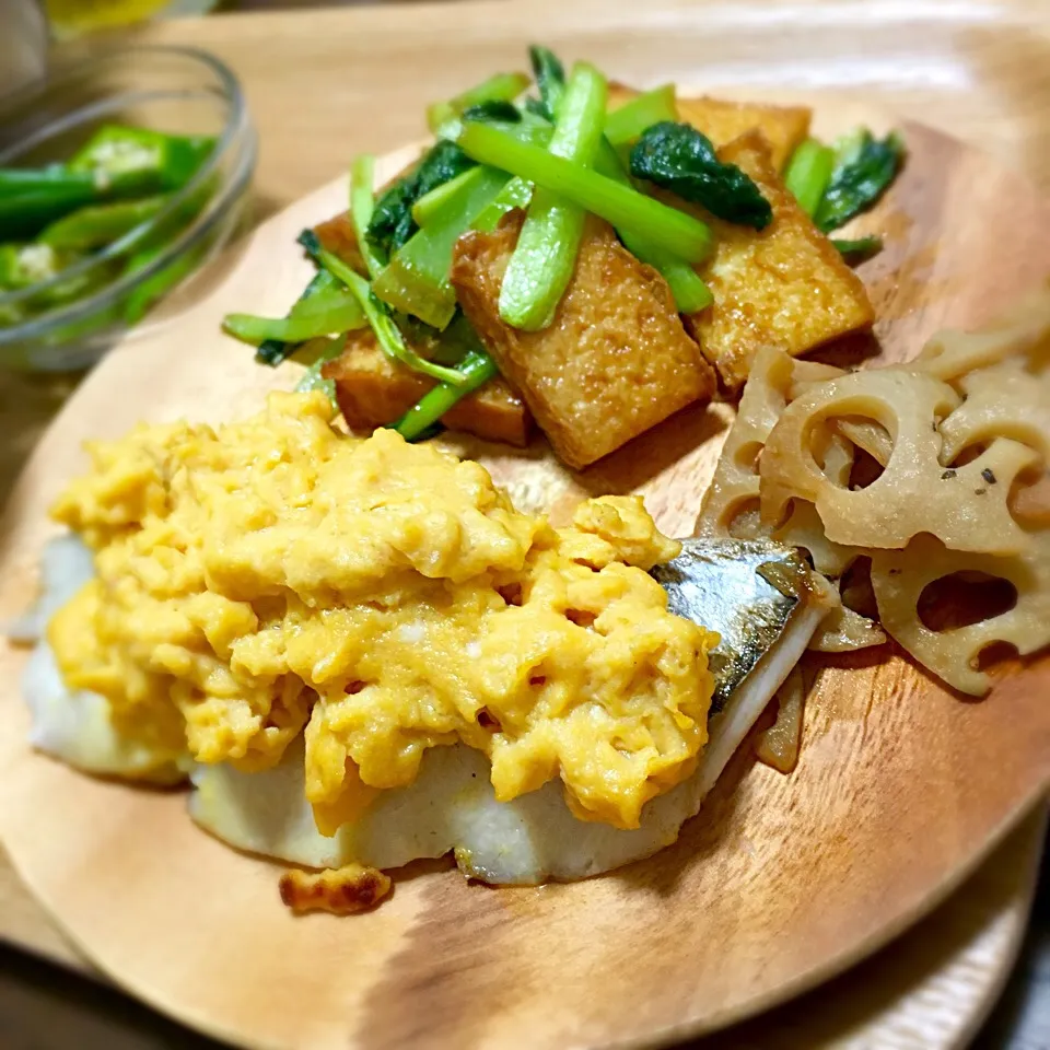 9.27
・鰆の菜種焼き
・小松菜と厚揚げの炒め物
・おくらおひたし|たまさん