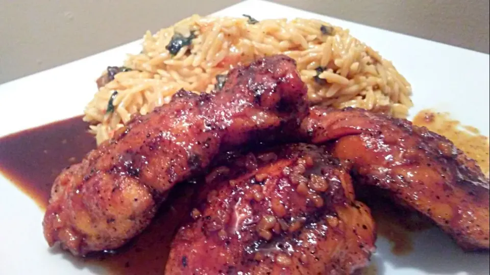 Korean BBQ Chicken with Spicy Cheddar Orzo|Chef Ampさん