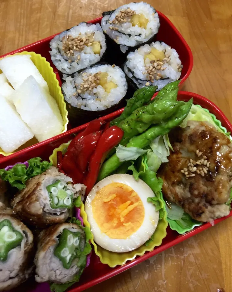 🎀姫のお弁当🍱お勧めはアスパラです 梨も詰め💕|keikoさん