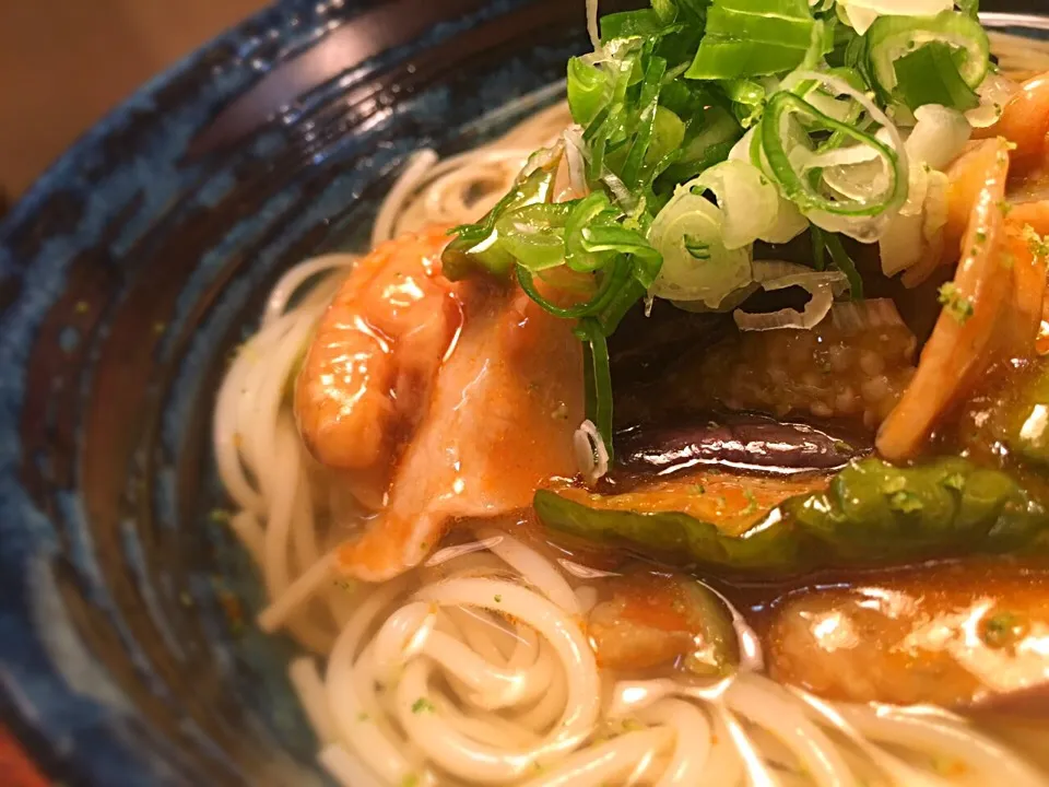 豚茄子味噌炒そうめん1|半田手延べそうめんの店 阿波や壱兆さん