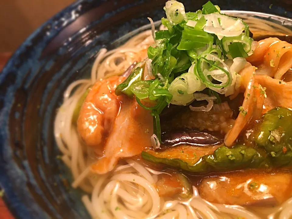 豚茄子味噌炒そうめん2|半田手延べそうめんの店 阿波や壱兆さん