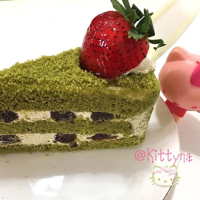 💚Matcha cake with azuki beans😋|🎀Kittyna🌸さん