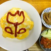 Snapdishの料理写真:オムライス
きんぴら
エビチリ風ささみ|ちゃんつぐさん