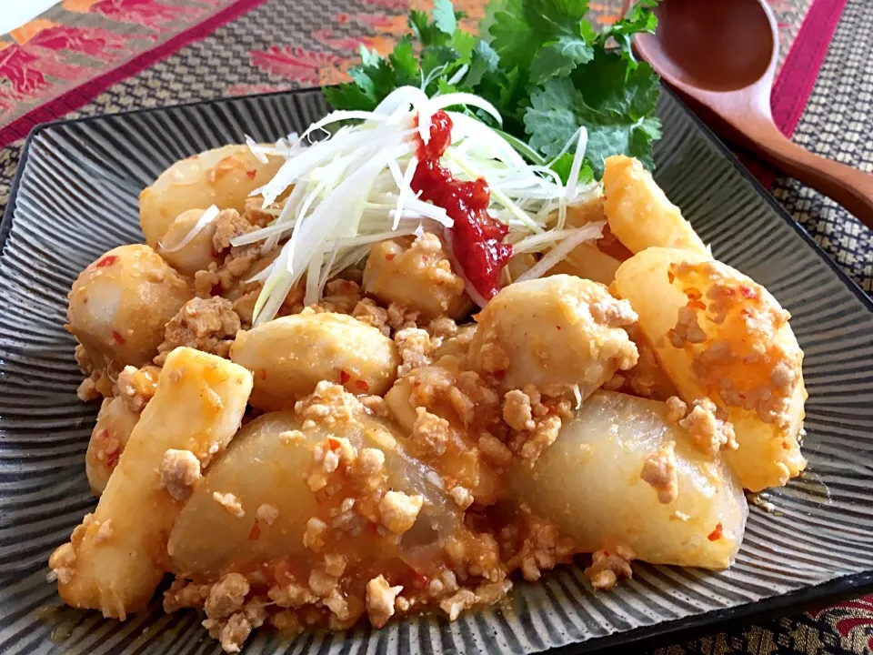 根菜の中華そぼろ餡かけ〜里芋、大根、山芋でほっくらとろり😌|ふかرさん