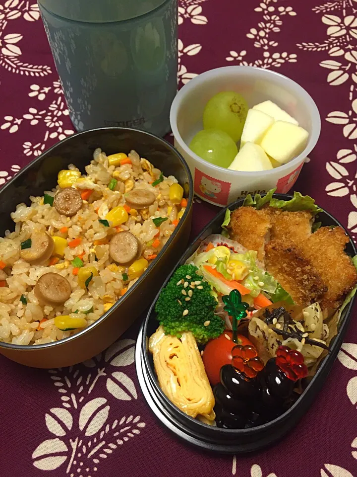 Snapdishの料理写真:コーンとソーセージの醤油バター炒飯|Sakikoさん