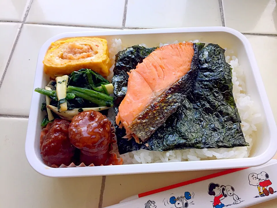 息子弁当🍙鮭のり弁|haaakiさん