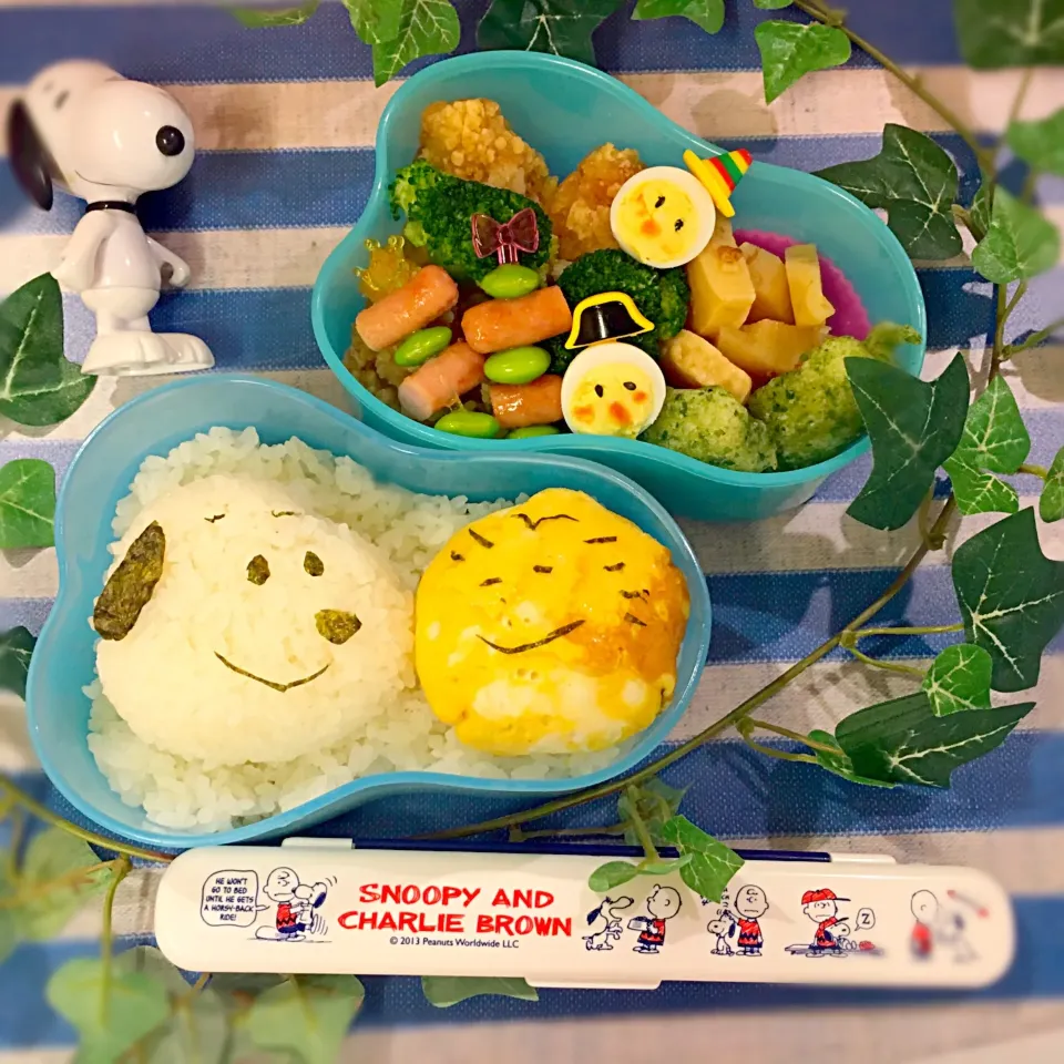 スヌーピーとウッドストックおにぎり弁当🍙|せいこさん