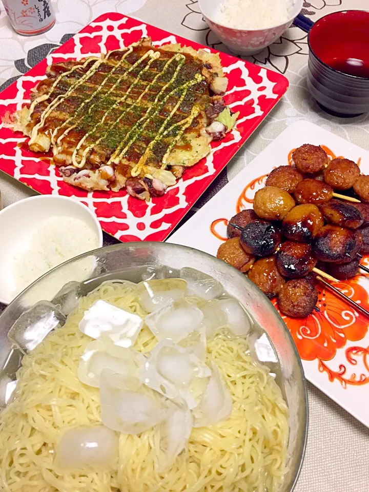 お好み焼き風たこ焼き☆冷やしラーメン☆つくね|MEGUMIさん