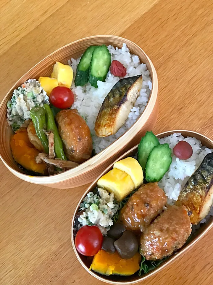 Snapdishの料理写真:今日のお楽しみ弁当✨
ネギたっぷり卯の花、つくねの甘酢あん、焼き鯖、胡瓜の自家製ぬか漬け🎶|5ネコママさん