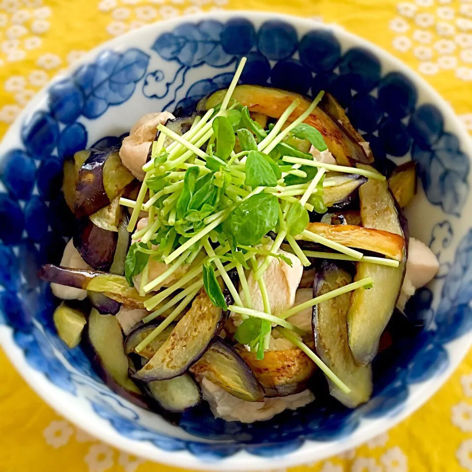 ナスと鶏胸肉のポン酢あえ|ハムハムさん