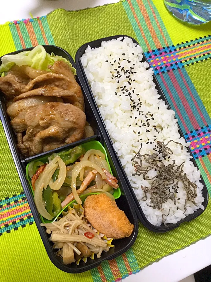 豚生姜焼き弁当|I  まりこさん