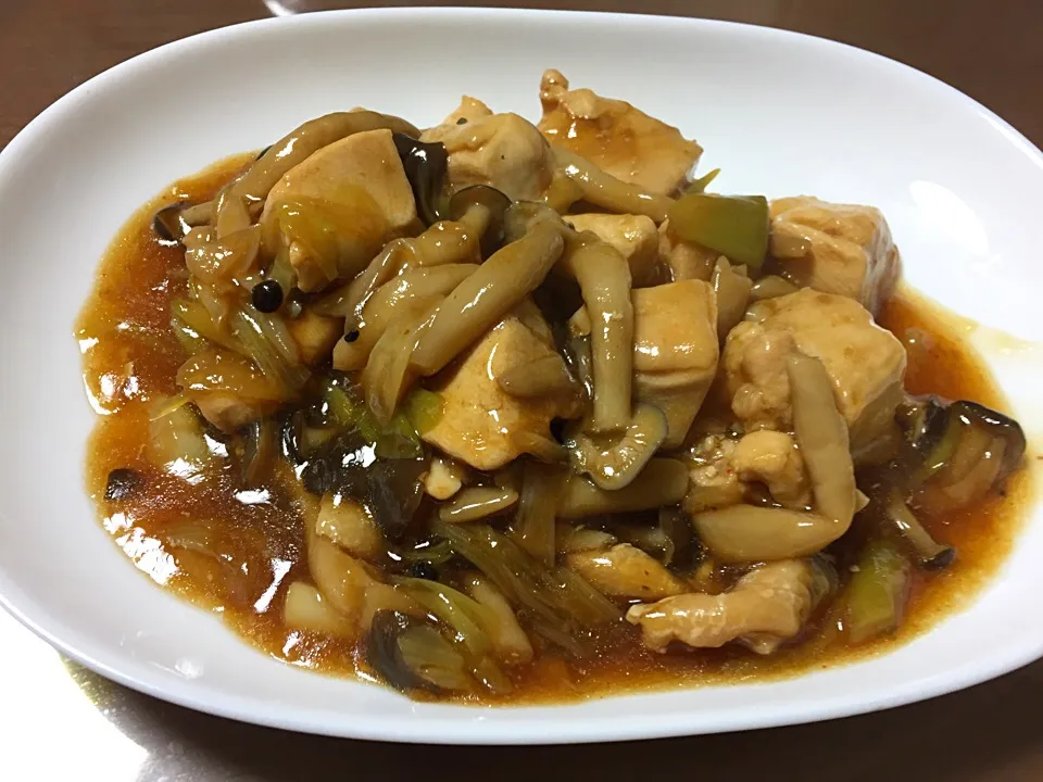 Garlic butter chicken.  
using (cook-do sauce)|joさん