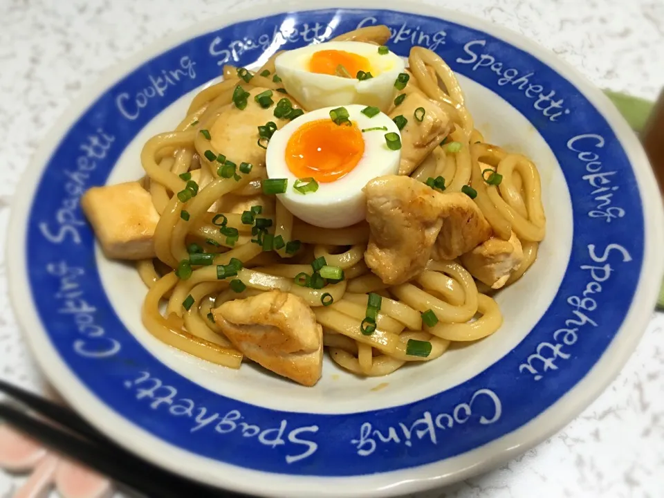 ささみの照り焼きうどん|ばんびさん