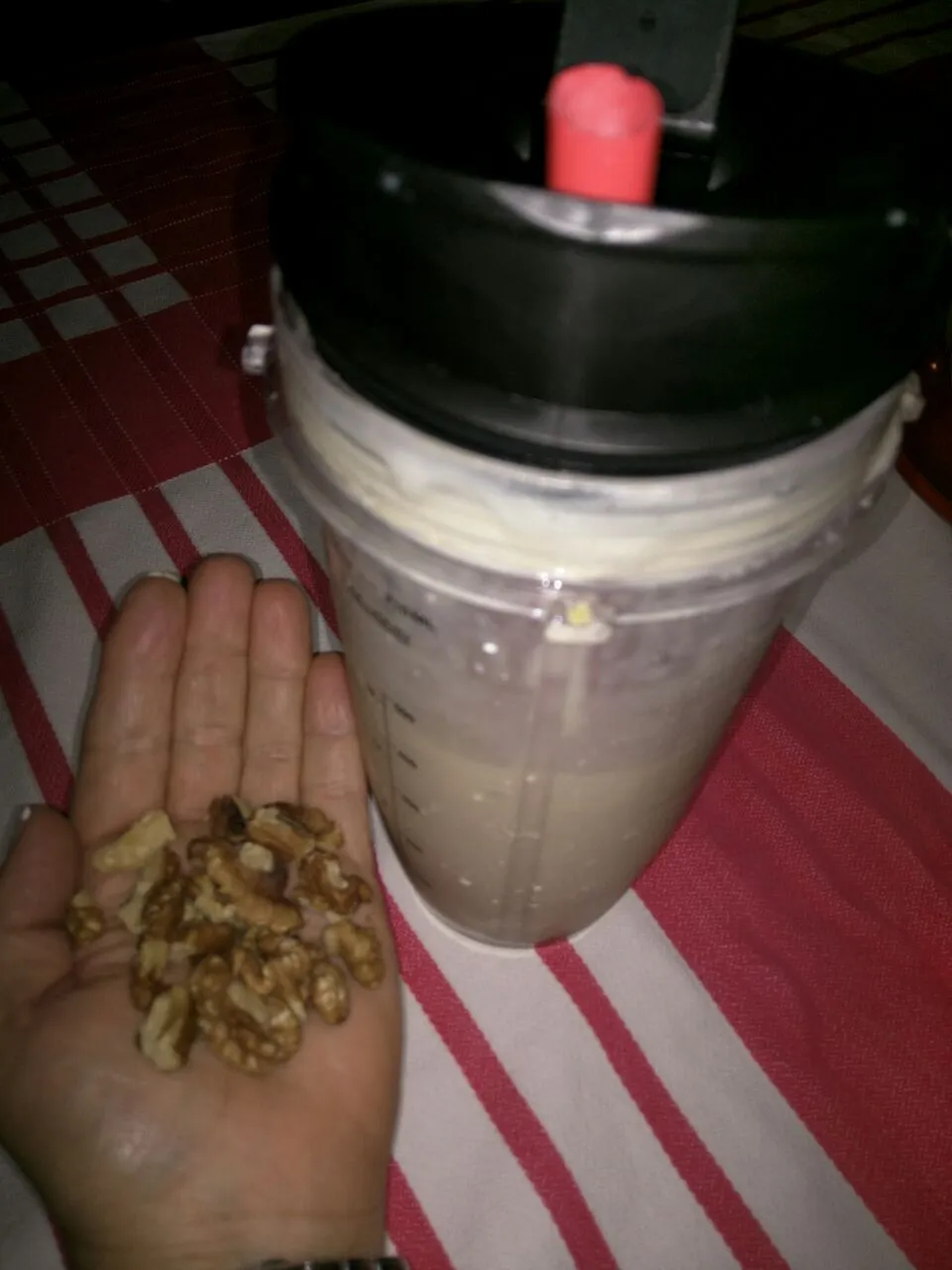 Protein Shake and palmful of walnuts|Rhonda Lawesさん