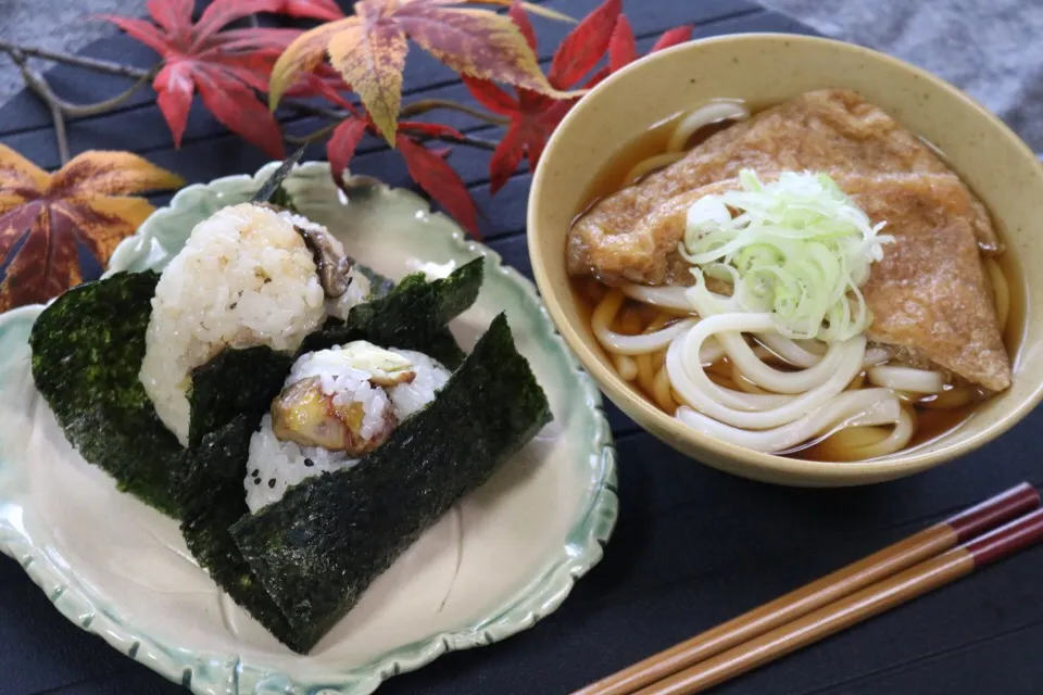 栗ご飯ときつねうどん|ertmkさん