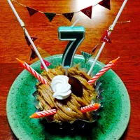 ローソク4本と「7」で47歳のバースデーケーキ🎂|友紀さん