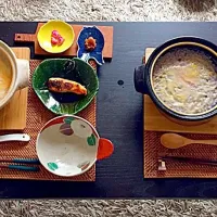 Snapdishの料理写真:風邪 お粥の朝食|ようさん