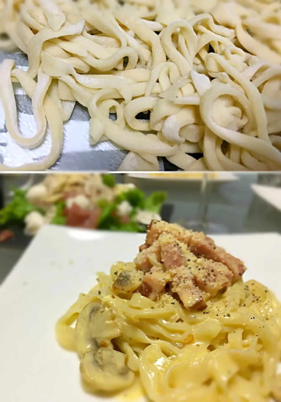 手打ち生パスタ🇮🇹フェットチーネのカルボナーラ|ふぅちゃんさん