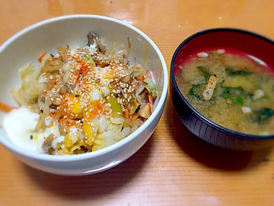 野菜炒め丼|ともよさん