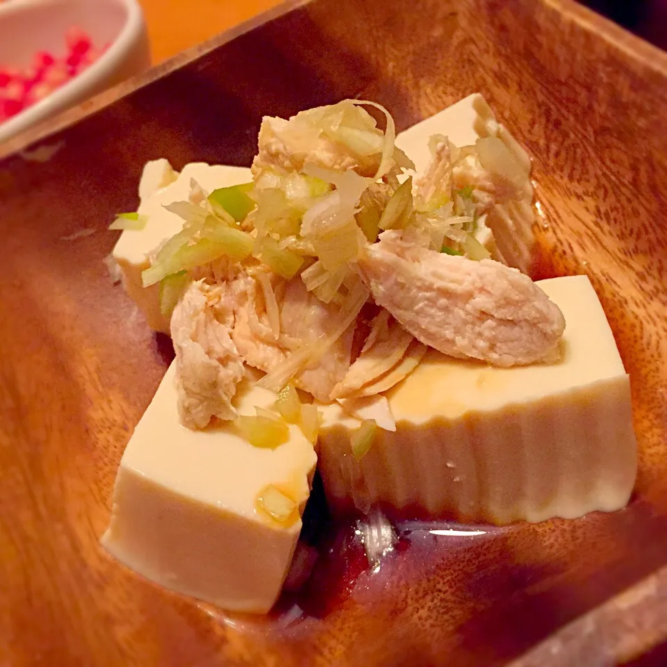 冷やっこと鶏肉ネギポン酢がけ|harukaさん