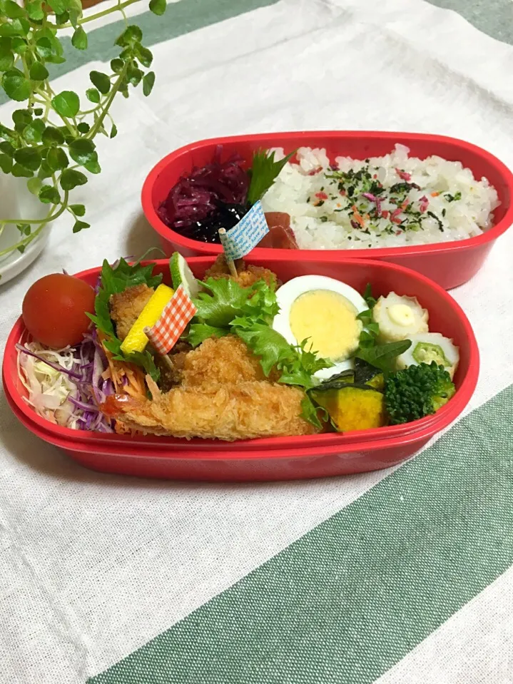 フライと唐揚げのお弁当|Mikaさん