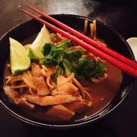 Snapdishの料理写真:Organic Veggie Tofu Pho with Udon, Shiitake, Bok Choi, Ginger and Hoisin Sauce|georgianaさん