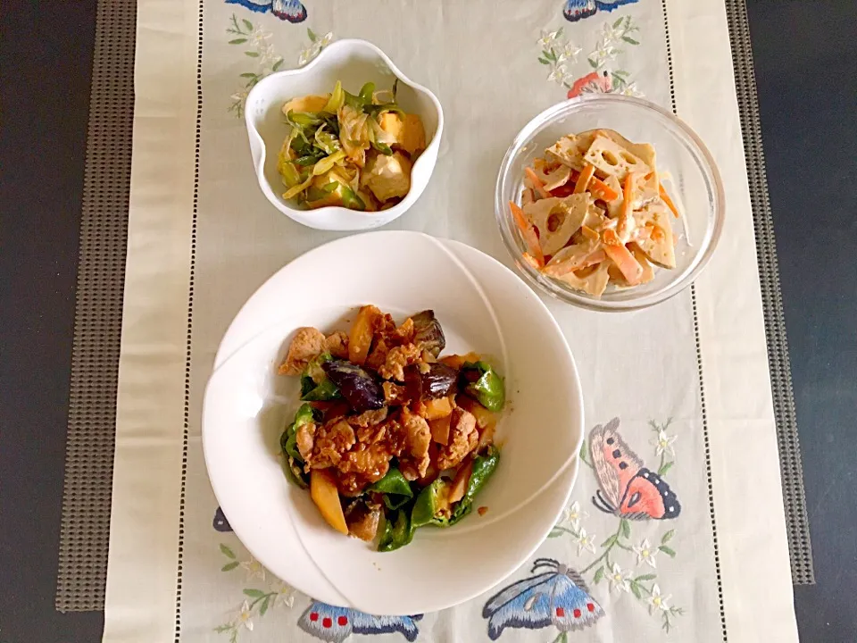 茄子とピーマンとじゃがいもの肉味噌炒めのご飯|みよさん