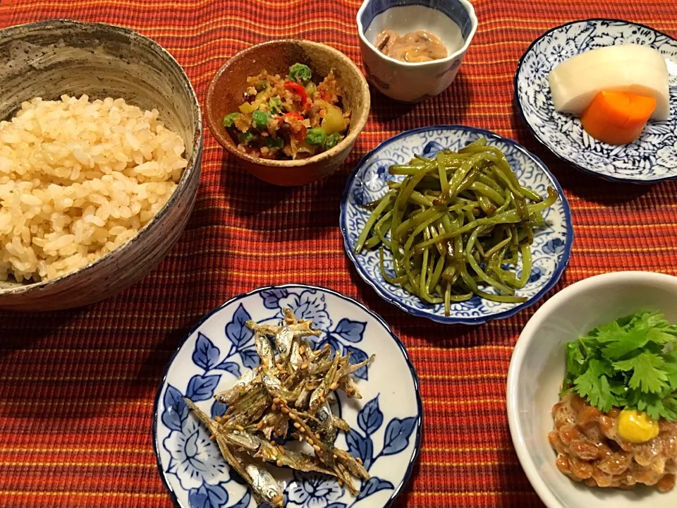 晩御飯は粗食 芋つるでキンピラ|ぞうさんのお台所さん