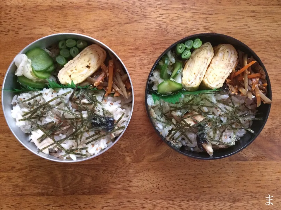 Snapdishの料理写真:弁当66 焼き秋刀魚ちらし|まる(丸大豆)さん