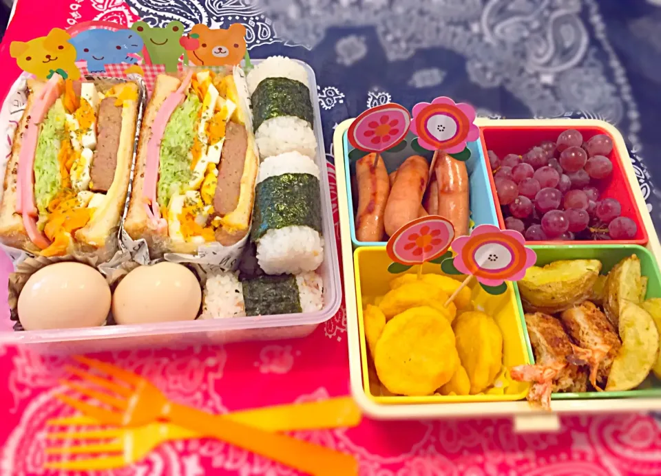 わんぱくサンドお弁当♡|なぎささん