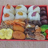 Snapdishの料理写真:美味しい秋の行楽弁当2016|ひよこ0526さん